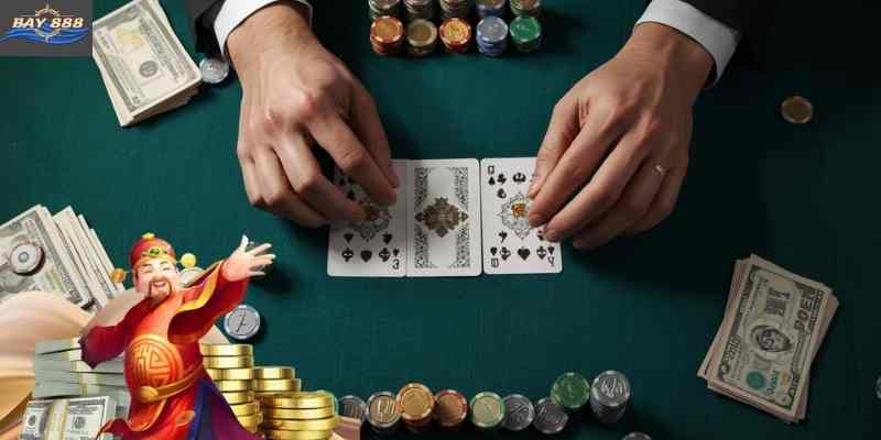 Planning betting strategy with notes and chip management.